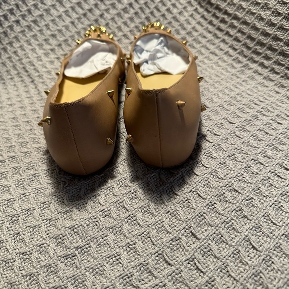 Louboutin studded pointy beige gold ballerina flats 8 - Picture 6 of 8
